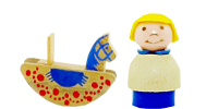Alte Ü-Eier Holz Figuren Spielzug Figur aus den Ü-Ei von Ferrero Altes Spielzeug