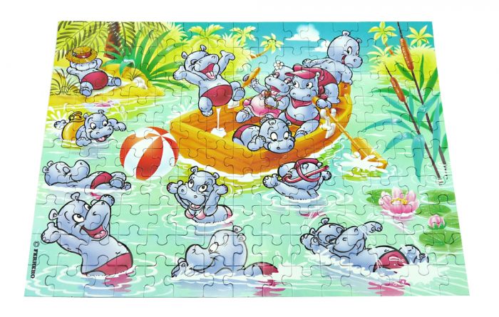 Maxi Ei Puzzle 150 Teile der Happy Hippos von 1988 mit Beipackzettel