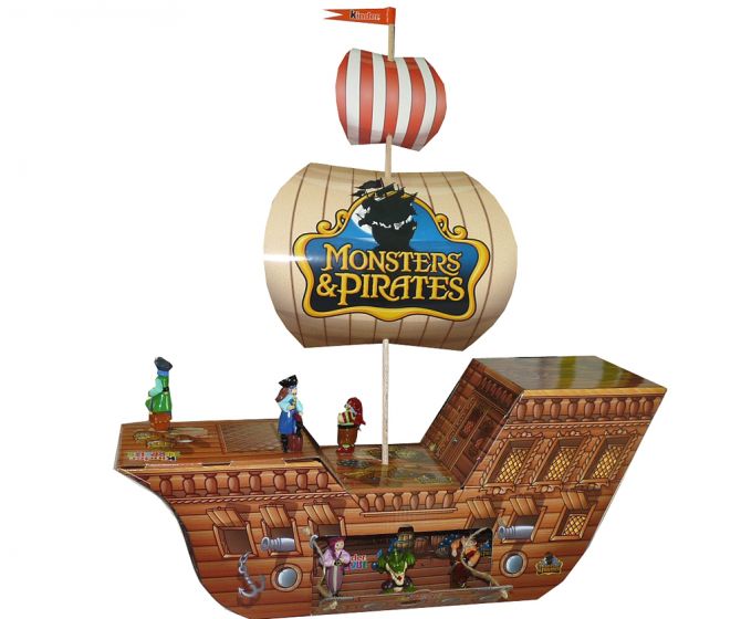 Diorama von Monster & Piraten als schönes Segelschiff