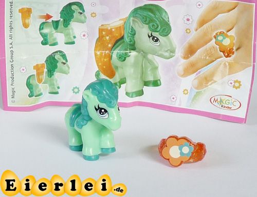 Grünes Pony von Barbie mit Ring und Beipackzettel