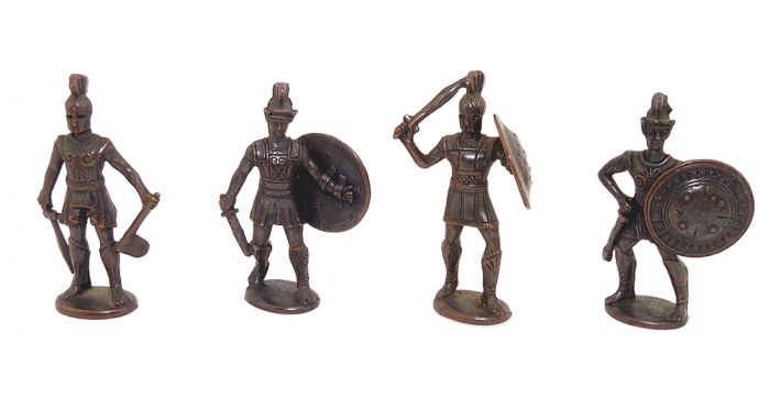Griechische Krieger - Spartaner - alle 4 Hoplit Figuren von 1977