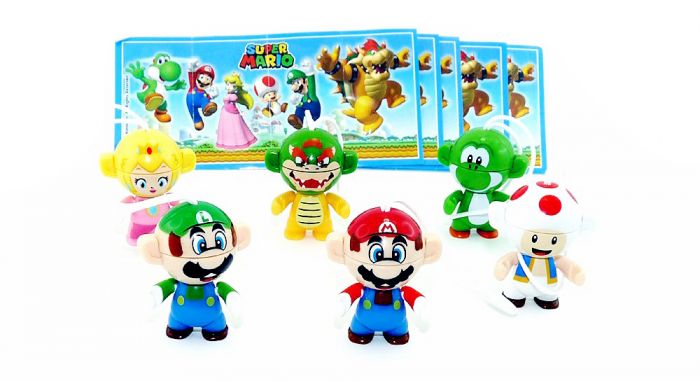 Komplettset SUPER MARIO TWISTHEADS + 6 Beipackzettel