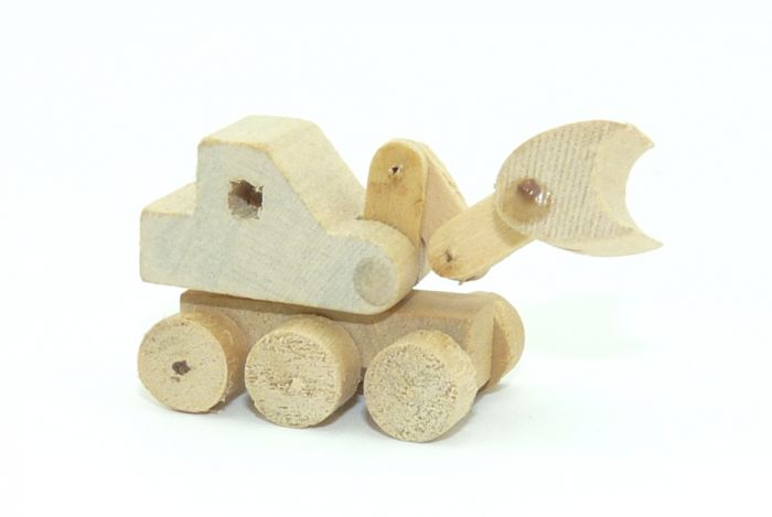 Bagger aus Holz, länge ca. 45mm (Holz Spielzeug)