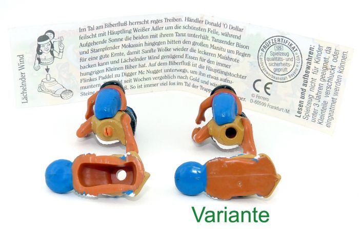 Lächelnder Wind mit geschlossenem Sockel und ohne Steckverbindung aus der Serie  "Im Tal der Trapper und Indianer" Beipackzettel