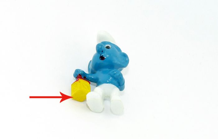 Nachtwächter Schlumpf wo die Laterne von unten bemalt ist