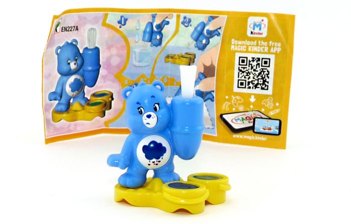 Glücksbär - Care Bears in blau EN227A mit Zettel (Ü-Ei Glücksbärchen 2018)