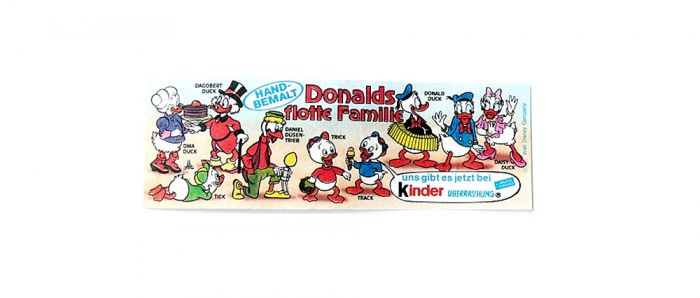 Beipackzettel zur Serie Donalds flotte Familie