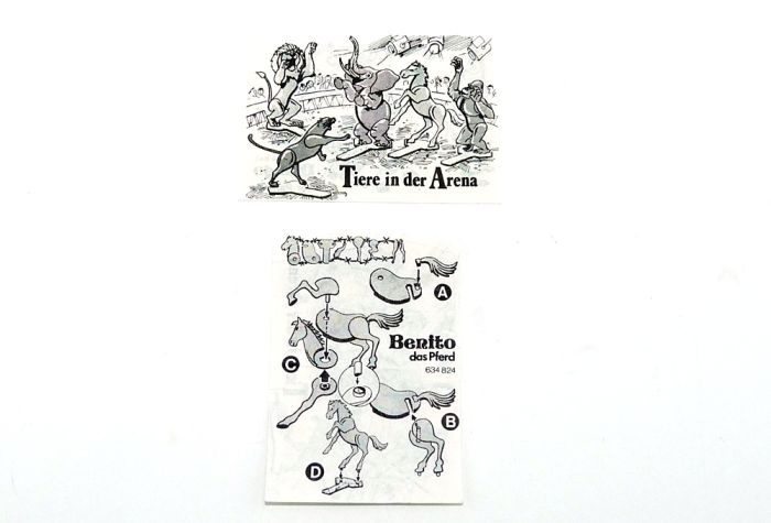 Beipackzettel von Benito das Pferd  aus der Serie (Tiere in der Arena) deutsch von 1988 