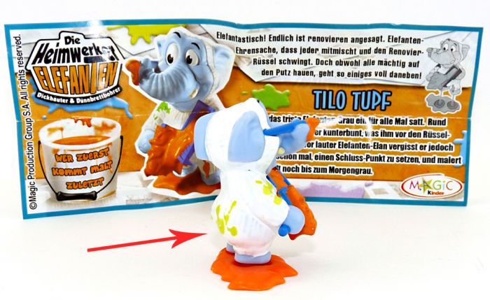 TILO TUPF MIT ZWEI FARBKLECKSEN aus der Srie Heimwerker Elefanten (Ü-Ei Variante)