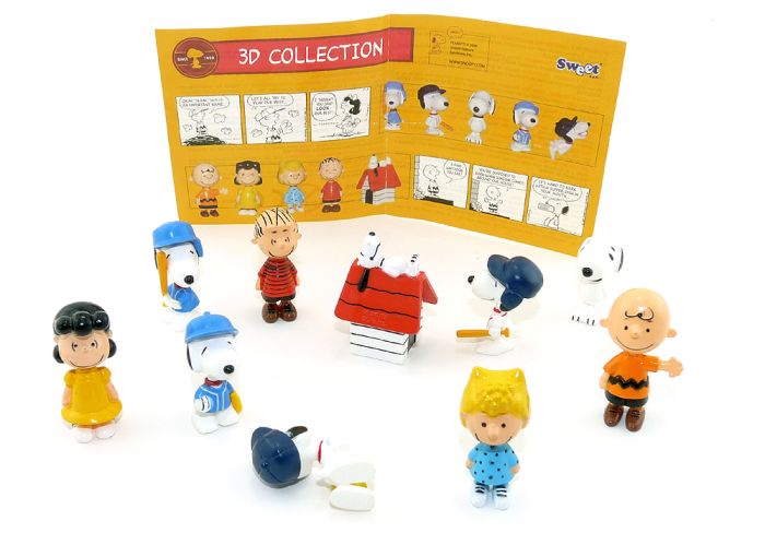 Fiuren Satz mit Beipackzettel von Snoopy und seine Freunde. Alle 10 Figuren (3D Collection - Firma Sweet Spa)