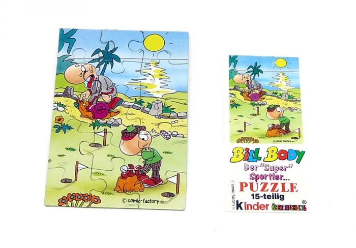 Bill Bodys, Ecke oben rechts mit Beipackzettel (Puzzle)