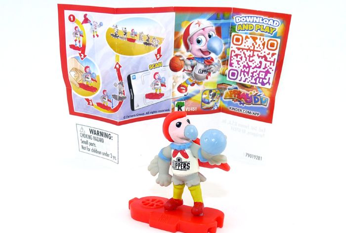 NBA Mascot der CLIPPERS aus den USA mit Beipackzettel aus dem Kinder Joy Ei (Kennung VU451)