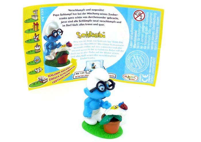 Schlaubi Schlumpf mit Beipackzettel (Schlümpfe 2008 total verschlumpft)