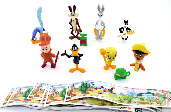 Looney Tunes Steckfiguren von 1996  mit allen Beipackzetteln (Sätze Europa)