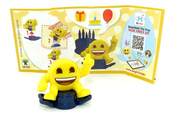 Emoji Stempel in dunkelblau lachend mit Beipackzettel (SE787)
