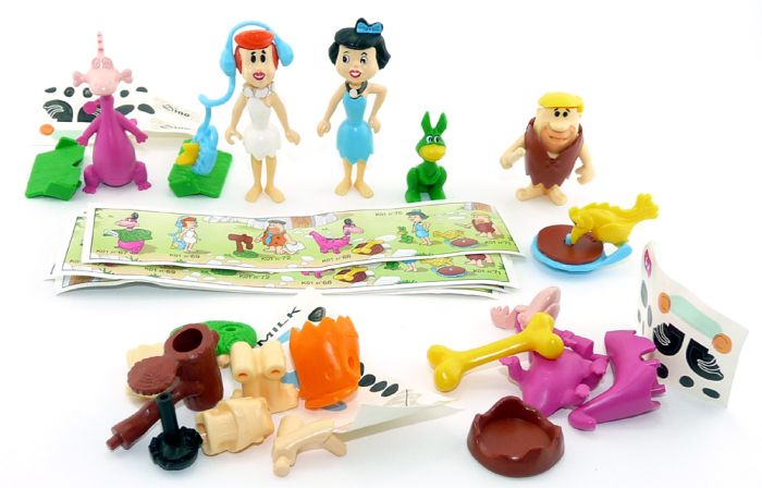 Steckfiguren Satz von Fred Feuerstein +Zubehör aus dem Jahr 2000 (Italien)