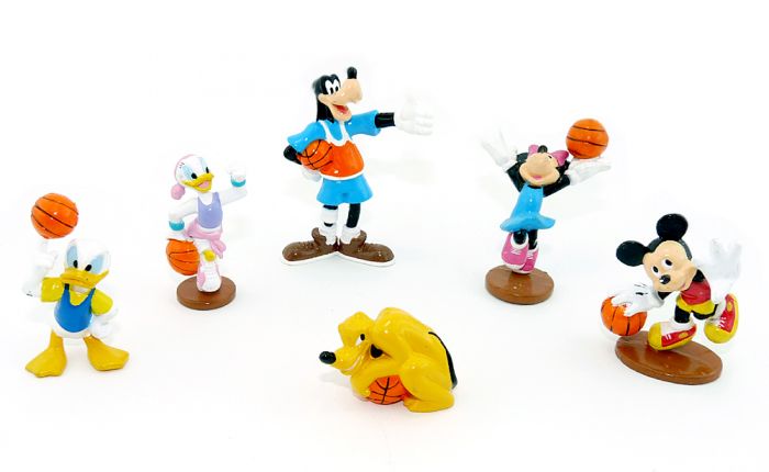 6 Gummie Figuren von Goofy und seine Freunde beim Basketball
