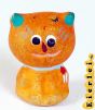 Katze aus Ton in orange (Alte Ü-Ei Inhalte)