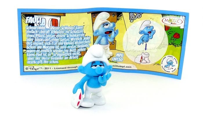 Fauli Schlumpf mit Beipackzettel (Schlümpfe 2011)