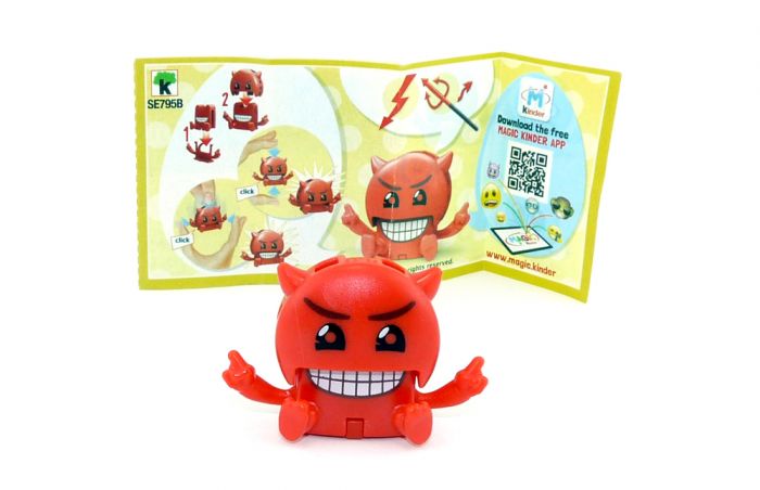 Emoji roter Teufel Clicker SE795B mit Beipackzettel (Kinderjoy Emojoy)