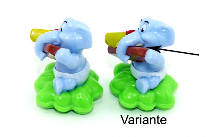 NILS NEUNMALKLUG mit bemalten Stoßzähnen und Beipackzettel (Ü-Ei Variante)