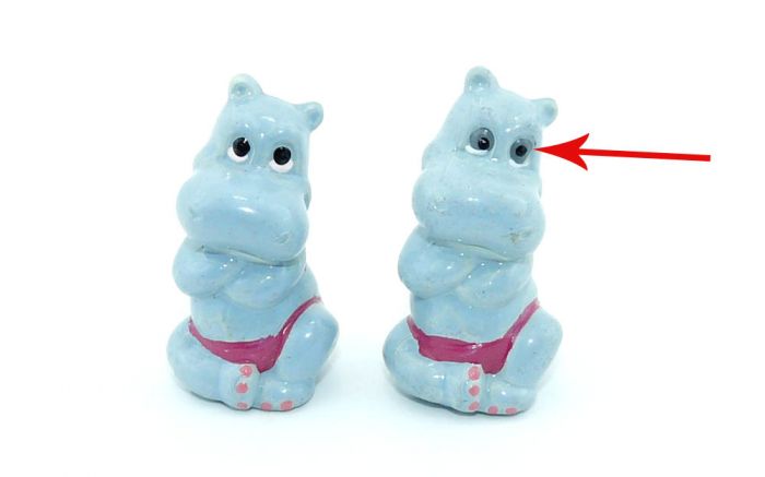 Wasser Walli mit grauen Augenhintergrund (Bemalungs Ü-Ei Variante)