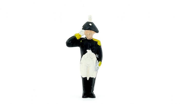 Soldat mit Dreispitz grüßend (Soldaten und Uniformen)