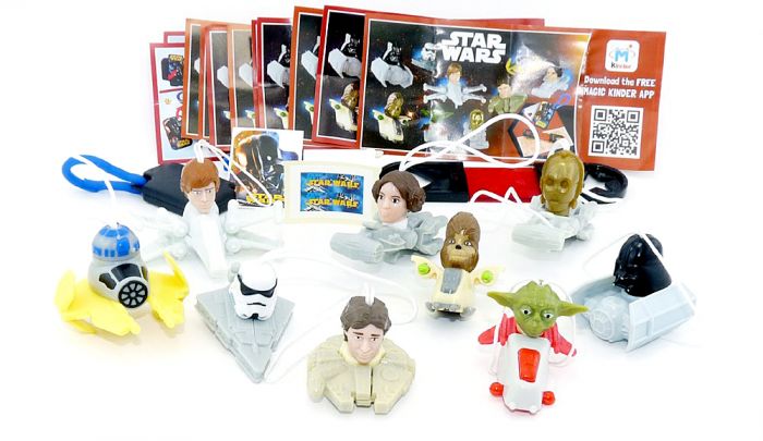 Komplettsatz Star Wars Figuren mit allen Beipackzetteln