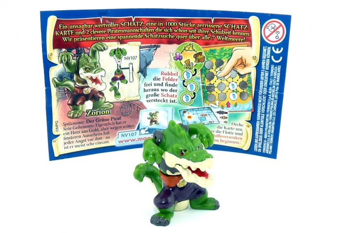 Zorion das Krokodil Monster mit Schatzkarte und Beipackzettel (Monster & Piraten)
