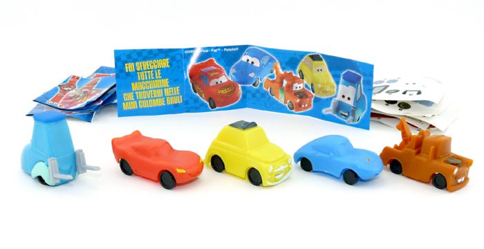 Disney Cars von Firma Bauli. Alle 5 Modelle, Zettel und Aufkleber