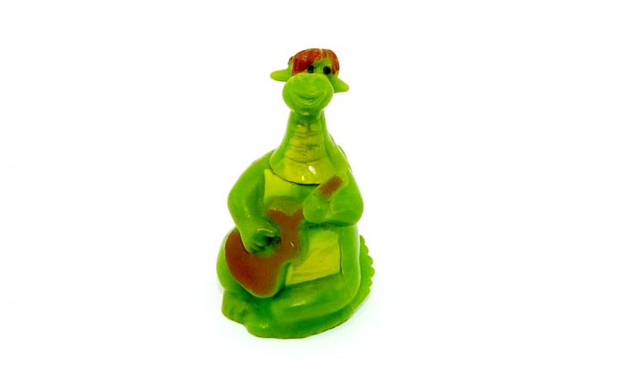 Elliot Elliott der Drache als das Schmunzelmonster mit Gitarre (Alte Ü-Ei Figuren)