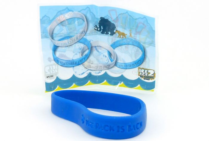 Armband, THE PACK IS BACK in blau mit Beipackzettek (ICE AGE 2)