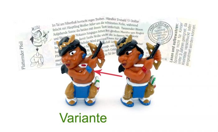 Flatternder Pfeil mit blauen Armreifen aus der Serie  "Im Tal der Trapper und Indianer" + Beipackzettel 