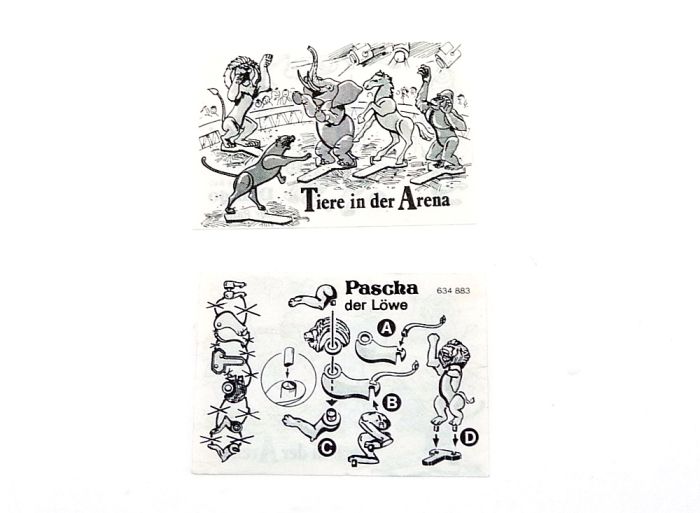 Beipackzettel von Pascha der Löwe aus der Serie (Tiere in der Arena) deutsch von 1988 