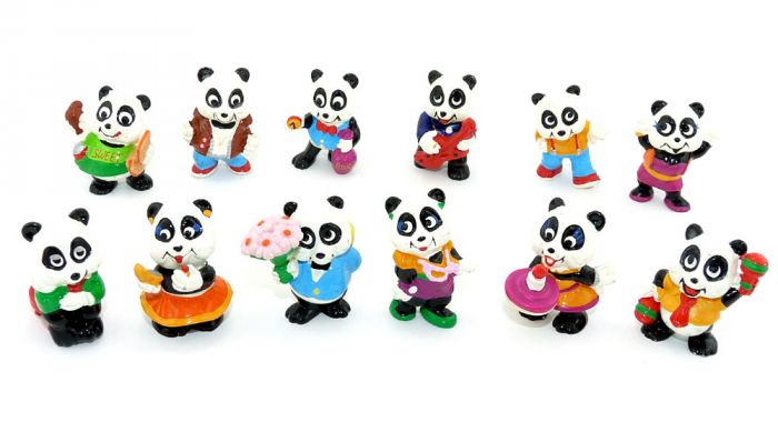 12 niedliche Figuren der Panda Party