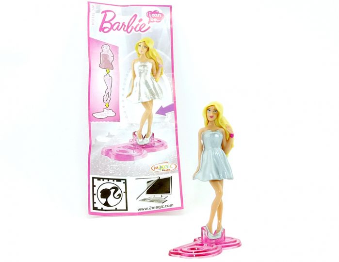 Ü Ei Barbie Sonderfigur im silbernen Kleid mit Beipackzettel