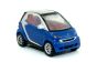 Smart Fortwo Coupe in blau mit Dach geschlossen als Automodell Maßstab 1:87