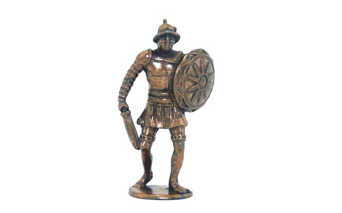 Legionär mit Bogen und Schwert verkupfert von den Römern (Metallfigur)