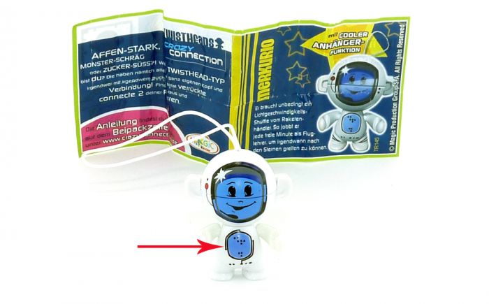 Merkurio mit Beipackzettel. Brustbild mit Rahmen, Beine ohne Streifen (Crazy Connection)