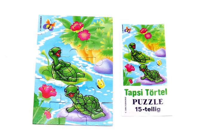 Puzzleecke unten links aus der ersten Tapsi Törtels Serie mit Beipackzettel (15 Teile Puzzle, selten)