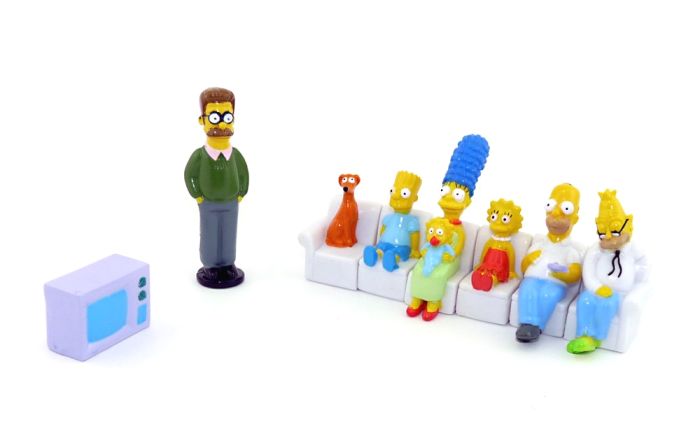 The Simpsons Figuren Sofa Couch Familie Komplettset [Firma Panini] mit Beipackzettel