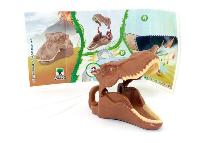 Schädel von Jurassic World T - Rex 2021. VV420 Amplifier und Beipackzettel