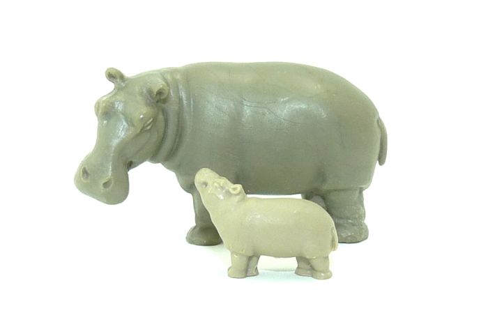 Hippo Mama mit Baby. Nilpferde in Afrika