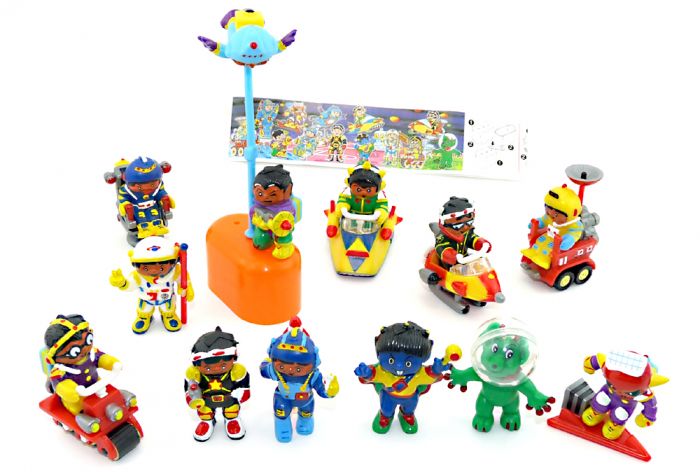 Haribo Space Serie von 1998. Serienname "Weltraum All Kosmos" mit einem Beipackzettel