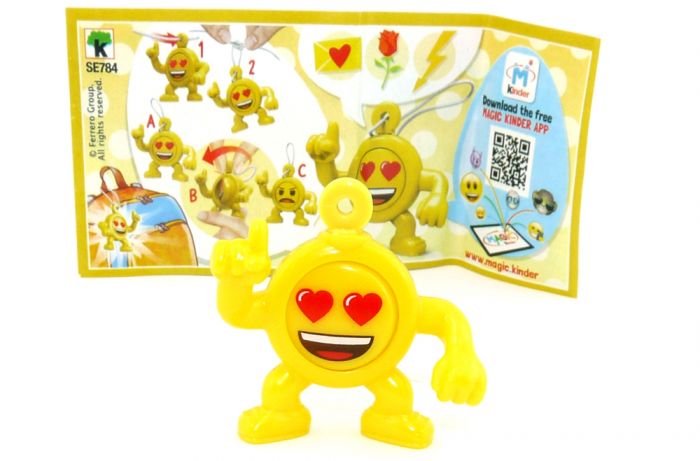 Emoji Anhänger Herz - Zornig mit Beipackzettel SE784 (Kinderjoy Emojoy)