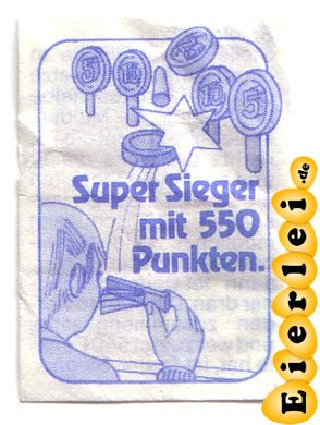 Super Sieger mit 500 Punkten Zettel (Alte Ü-Ei Inhalte)