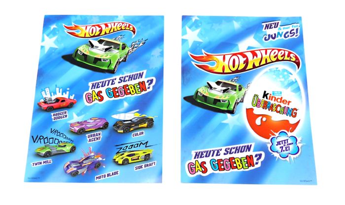 Flyer von den HOT WHEELS als Postkarte (Testware in Postkartenformat)