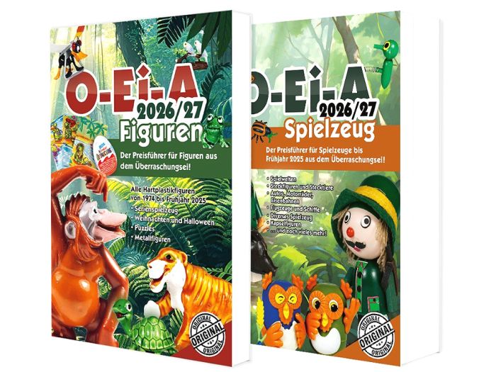 Die neuen O-Ei-A Kataloge für 2026/27. Figuren und Spielzeug (Zweier Bundle)