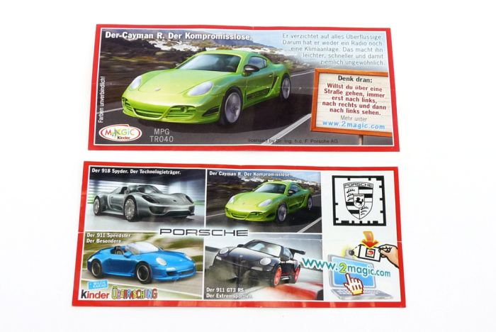 Beipackzettel von Porsche Der Cayman R. Der Kompromisslose 