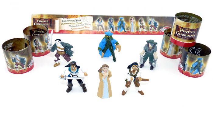 Figuren aus dem Film Fluch der Karibik - Piraten mit 6 Beipackzetteln [Firma Dolci Preziosi]